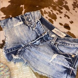 Hydraulic short shorts denim washed